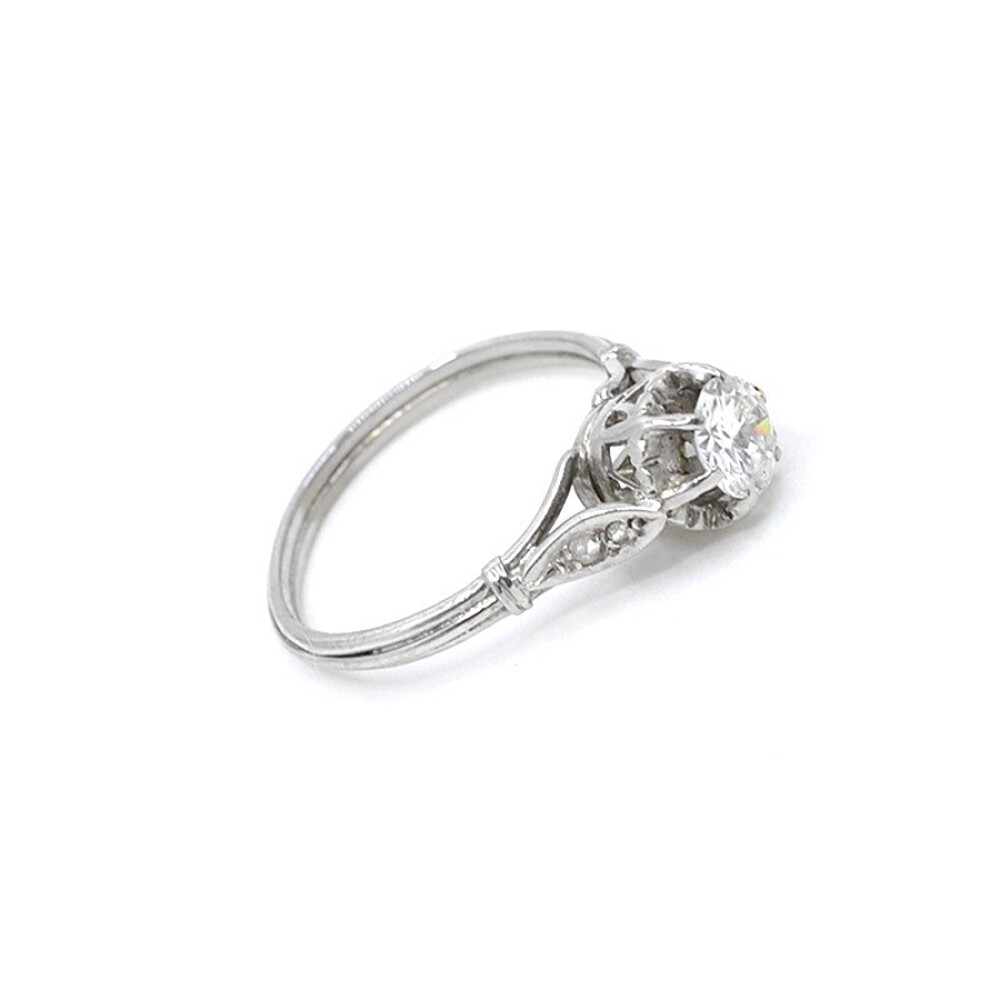 Anillo Antiguo En Oro 18K, Brillantes Y Diamantes Anillo Antiguo En Oro 18K, Brillantes Y Diamantes