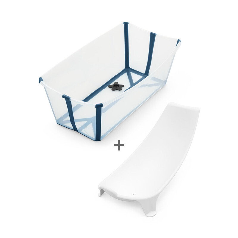 Bañito Plegable con Soporte Cuchara Flexibath Stokke Transparente / Azul