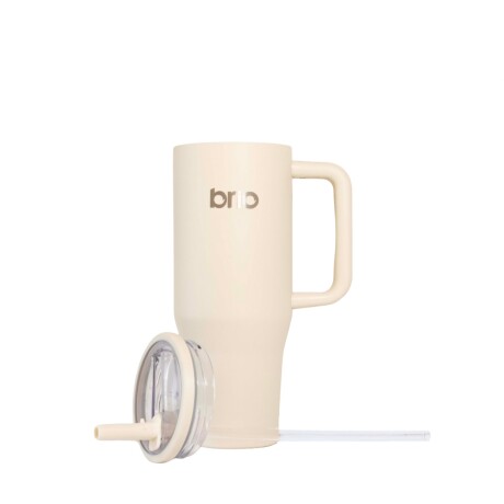 Vaso Térmico Brio Con Tapa Y Sorbito 1200 Ml Beige
