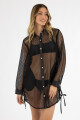 Camisola amaranta net Negro