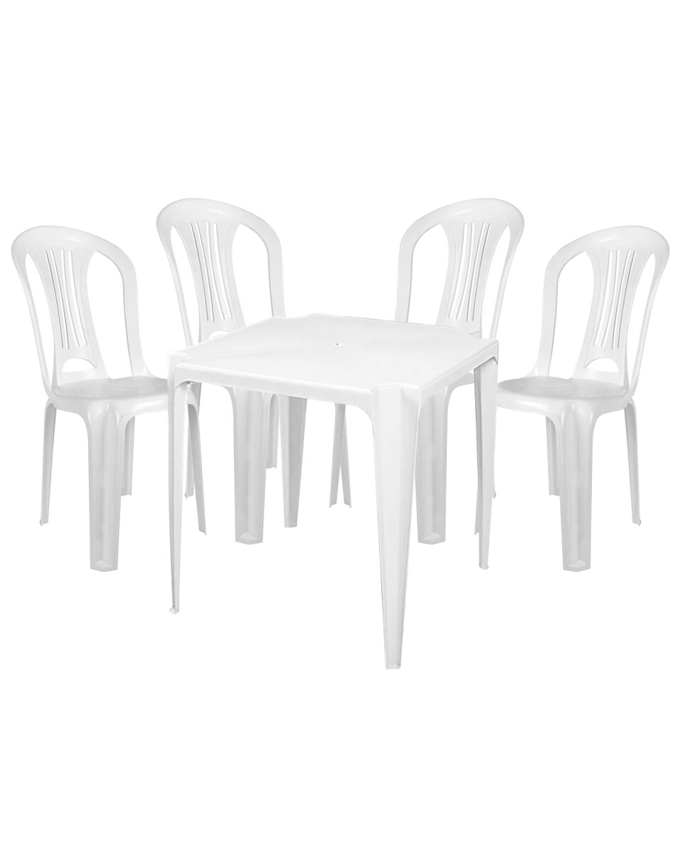 Juego de mesa de jardín MOR 70x70cm + 4 sillas sin apoyabrazo 
