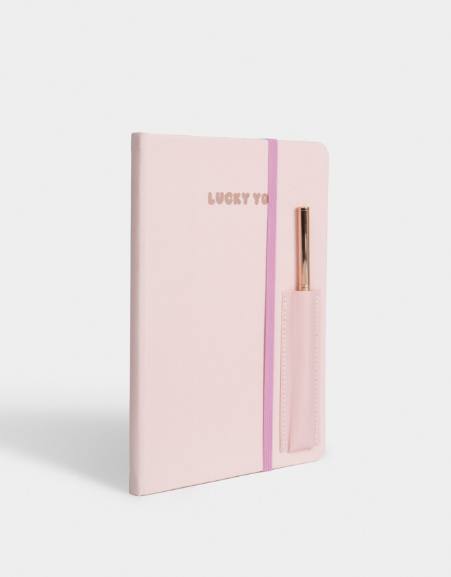 Librería Sets Foodie Set De Cuaderno Y Lapicera Lucky You - Rosa Claro