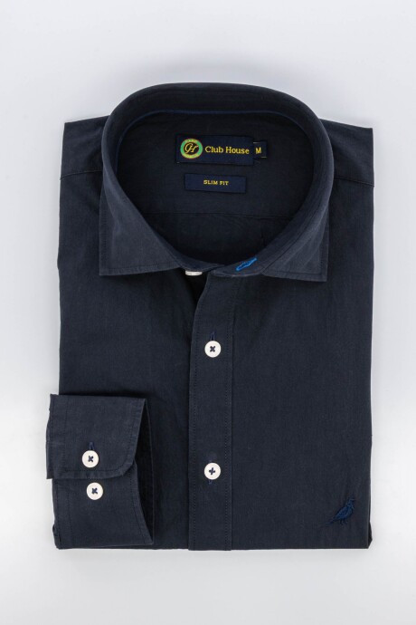 Camisa Short collar Azul marino