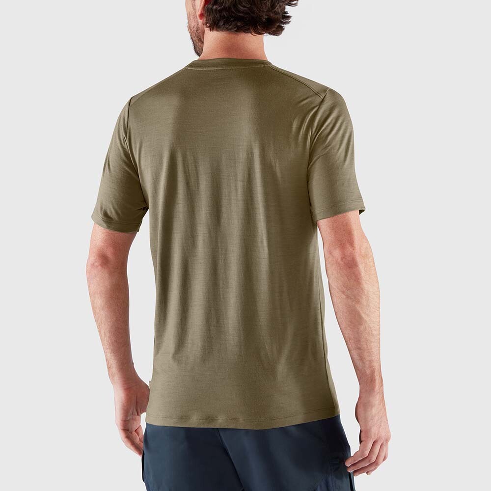 Polo Fjallraven Abisko Wool SS M Hombre Black