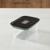 Tupper de vidrio hermético 1,2 Lts Negro