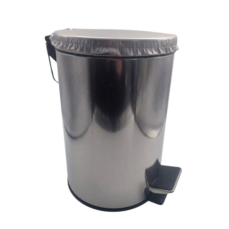 Papelera Metal 8L Plateada N/a