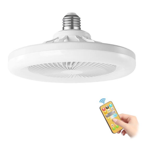 Lampara Led Ventilador Techo Rosca E27 C/ Control Ajustable Variante Color Blanco