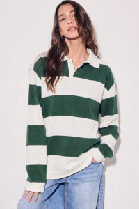 Sweater Polo Rayas Verde