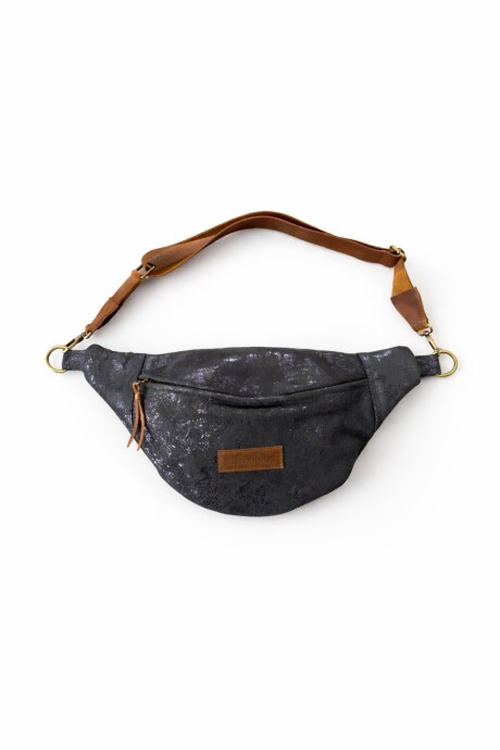 Leather Fanny Pack Shinny Blue
