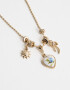 Collares Cortos Azul Collar Corto Multidijes - Dorado