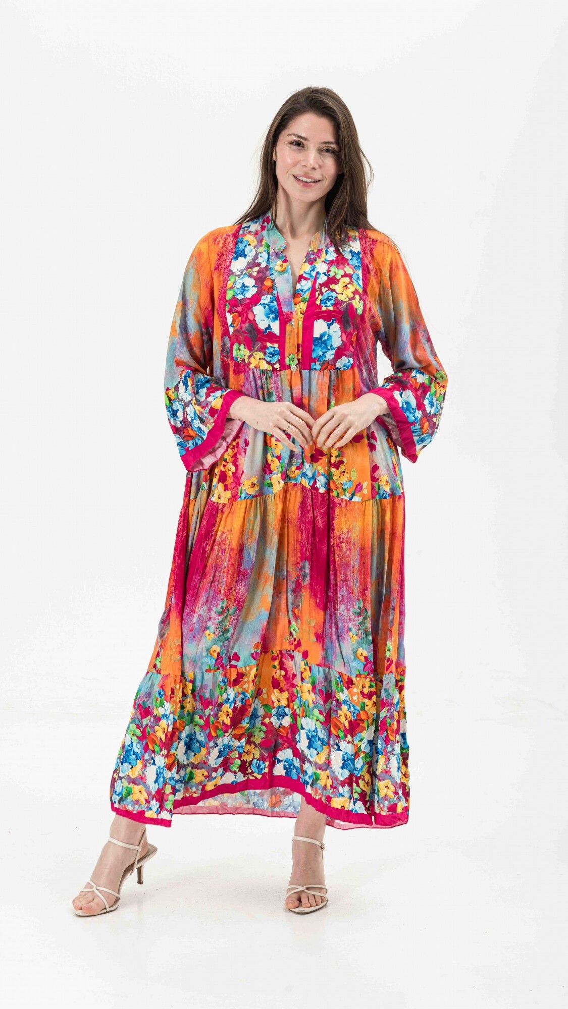 VESTIDO NITTA ESTAMPADO NARANJA