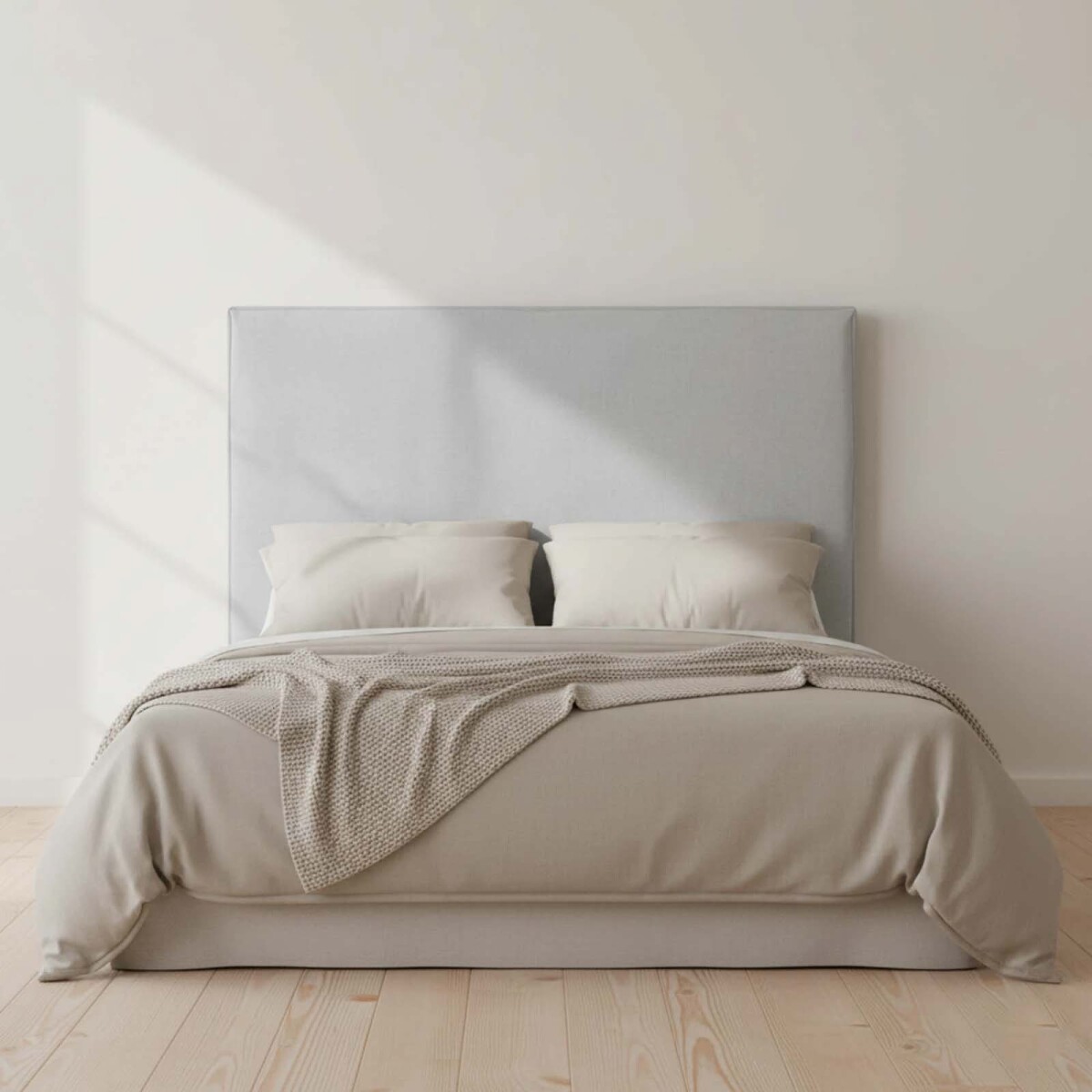 RESPALDO CON FUNDA - 1 1/2 PLAZA TELA GRIS MARIA 