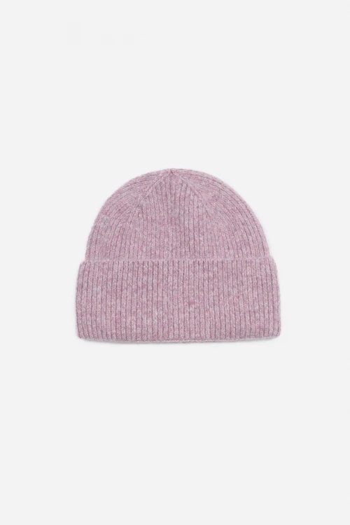 Gorro tejido ribbed lila