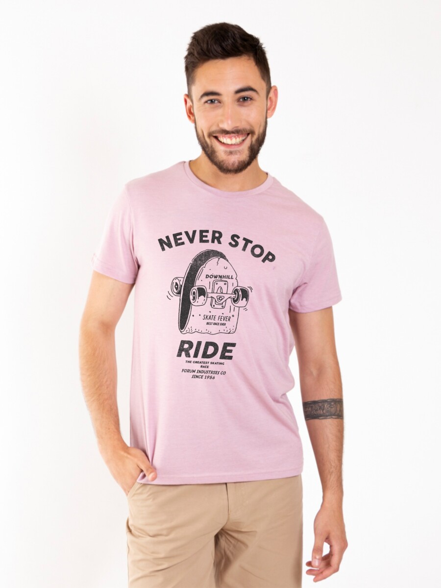Remera Estampada C/B BGDH MEBB-20 - Rosado Claro Melange/Variante 1 