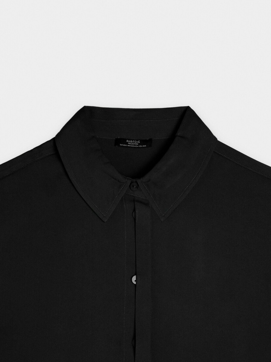 Camisa Fluida De Manga Larga negro