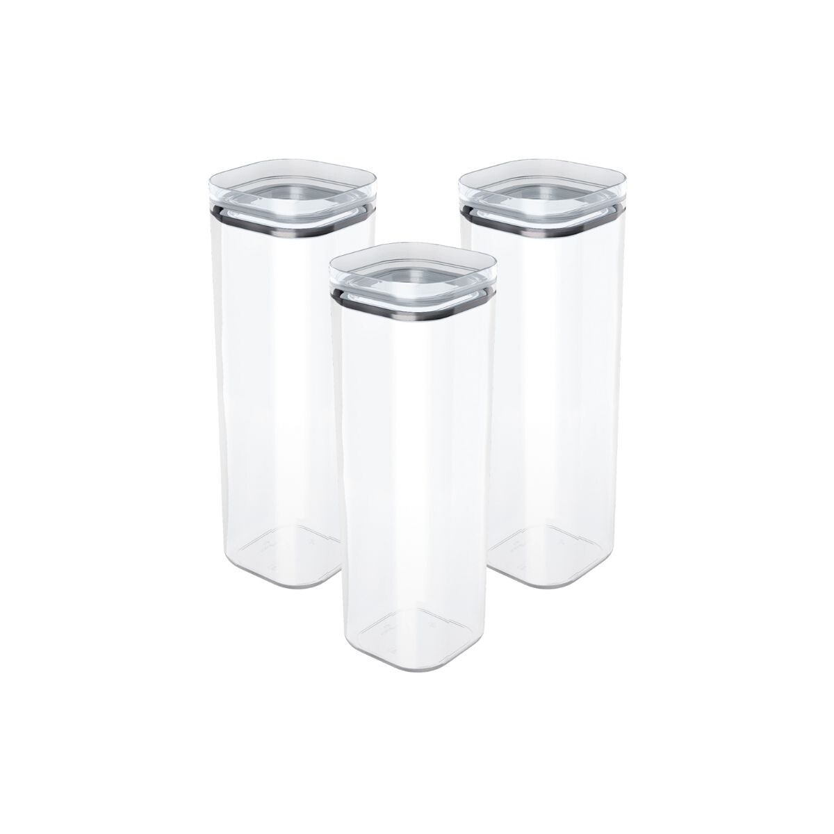 Set x3 Pote hermético 2,2L - TRANSPARENTE 