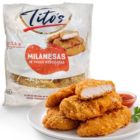 Milanesa De Pollo Pechugas Rebozadas 1,5Kg Tito's Milanesa De Pollo Pechugas Rebozadas 1,5Kg Tito's