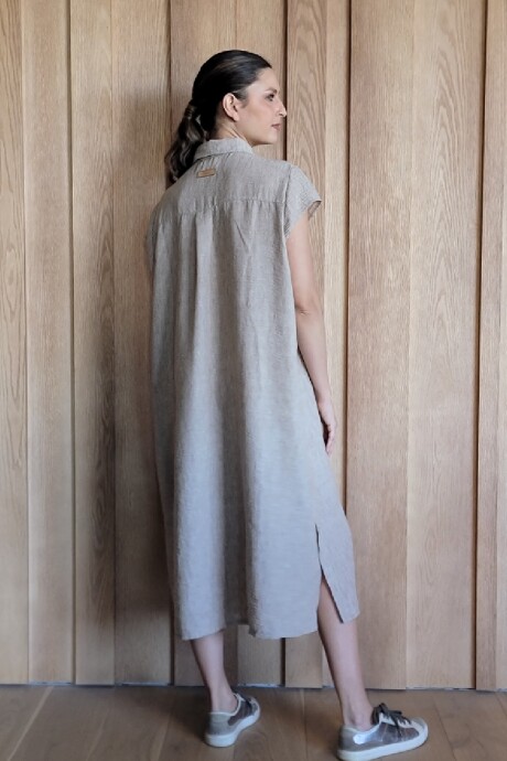 Vestido Oasis Lino Beige Melange