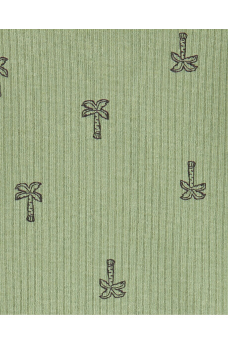 Set tres piezas de algodón, pelele y dos bodies diseño palmeras Set tres piezas de algodón, pelele y dos bodies diseño palmeras