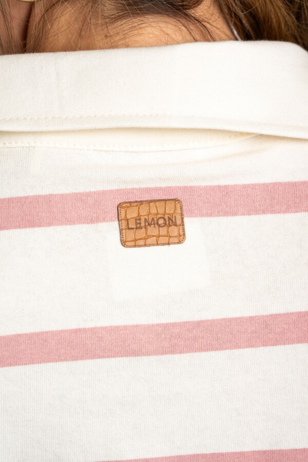 Sweater Cuello Polo Rosa