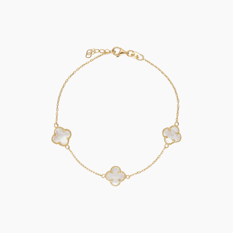 Pulsera en oro 18K estilo Van Cleef con 3 nácar Pulsera En Oro 18k Estilo Van Cleef Con 3 Nácar