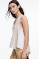 TOP ESCOTE V Beige