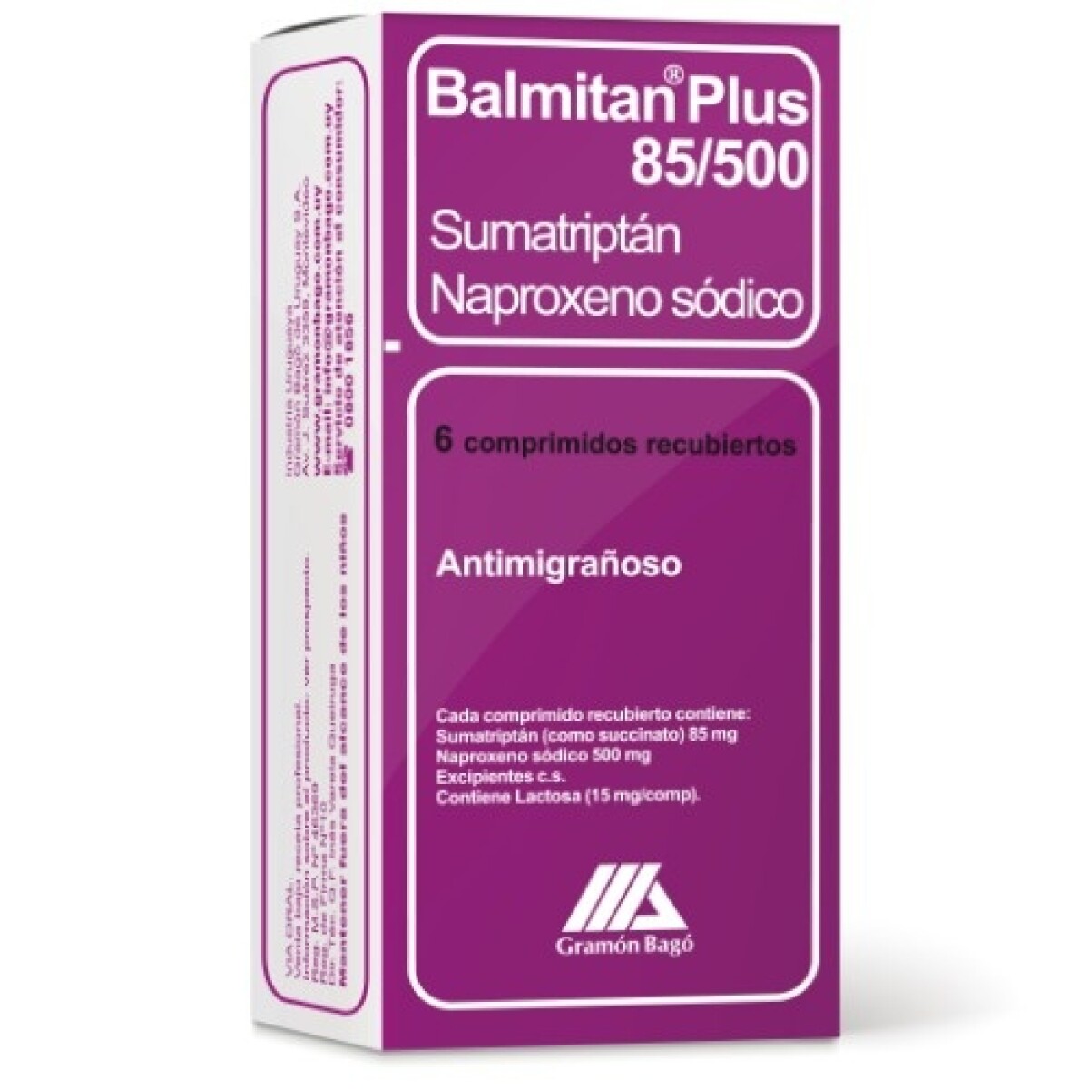 Balmitan Plus 85/500mg 2 Comprimidos 