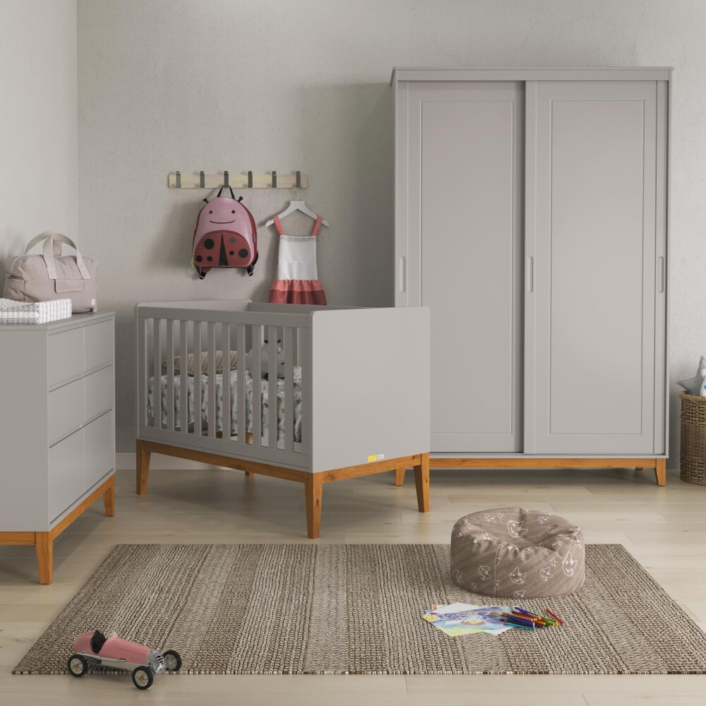 CUNA CONVERTIBLE MDF GRIS NEW FELICITAS KIDS