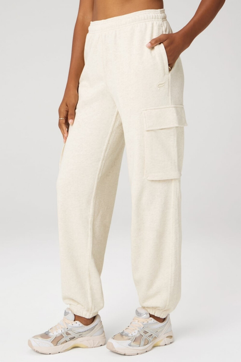 Year Round Terry Cargo Jogger - Bone Heather 