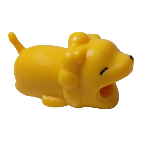 Protector De Cables De Celular Animalitos Micro iPhone Usb-c Variante Leon Amarillo