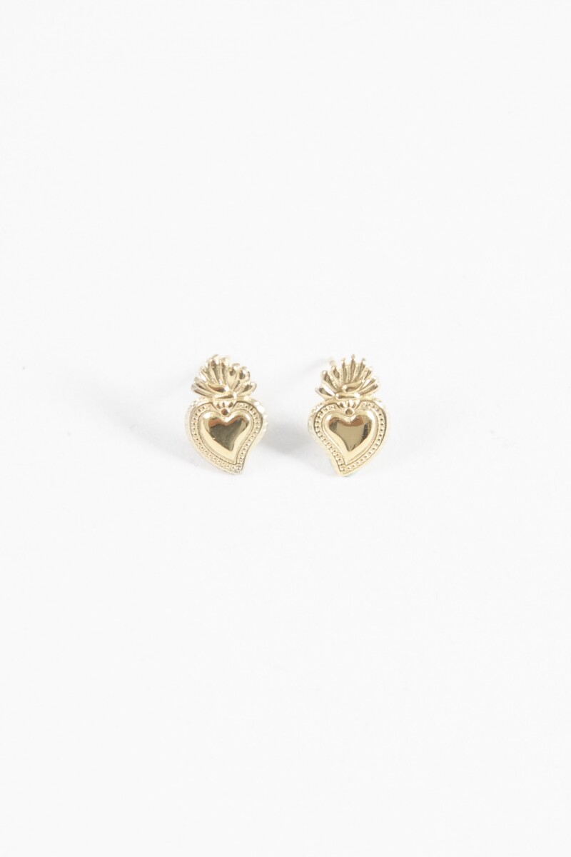 Caravanas pin acero heart dorado