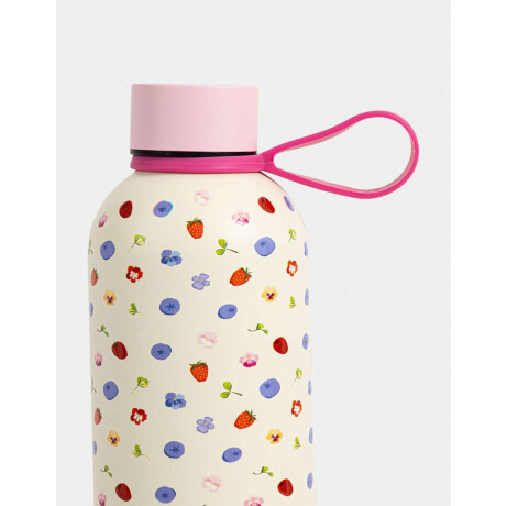 Botella Metálica Estampada Blanco Crema