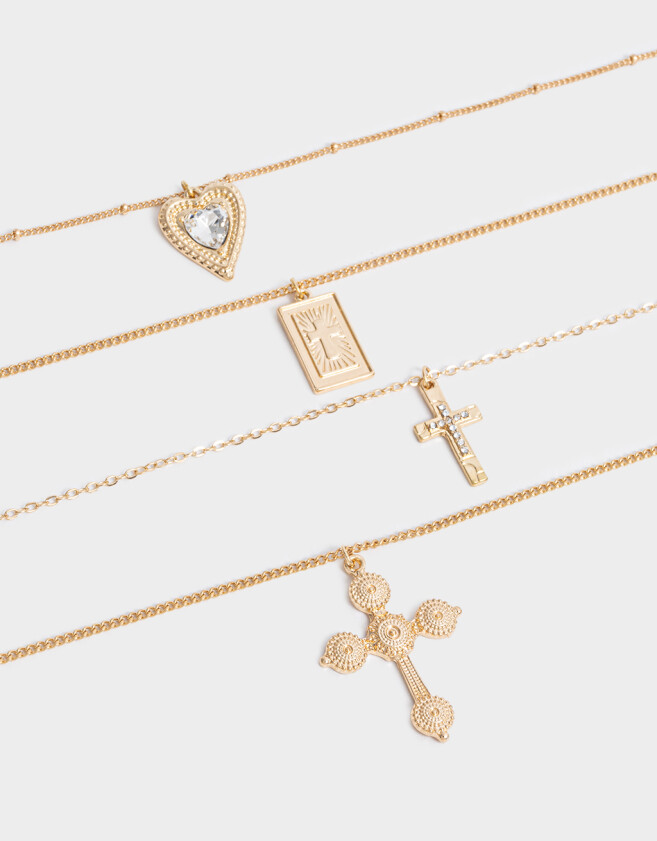 Collares Cortos Religioso Collares Cortos 4 Mix - Dorado