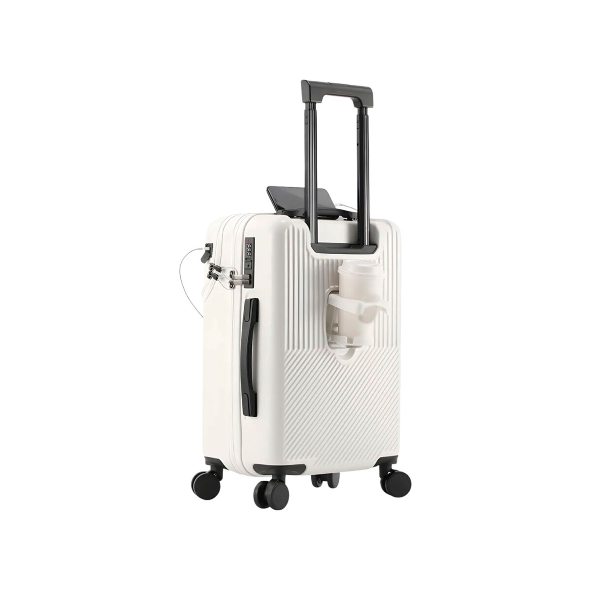 Valija rigida Lumax Sapporo con portavaso - Blanco 