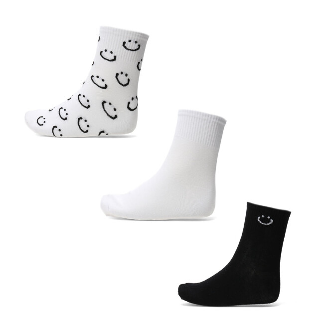 Medias Miss Carol Pack X3 Blanco - Negro