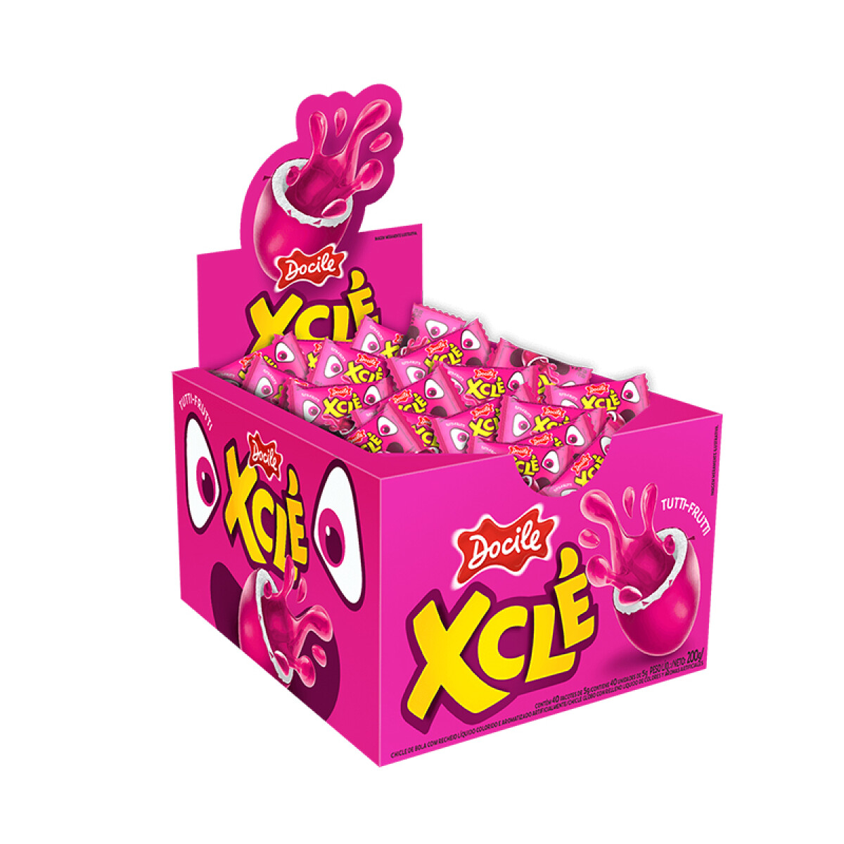 Chicle DOCILE XCLE x40 unidades 200grs - Tutti Frutti 
