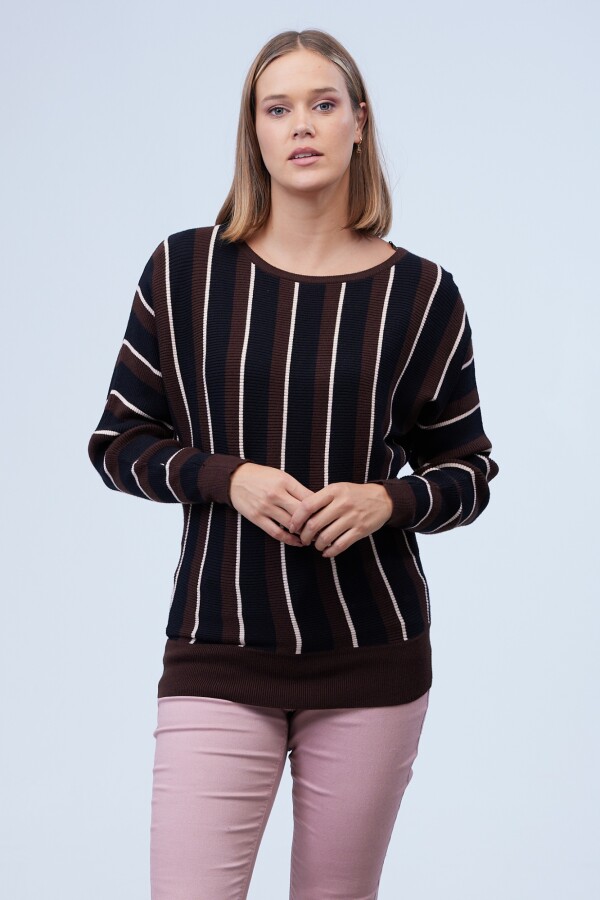 Buzo Dolman Colorblock MARRON/MULTI