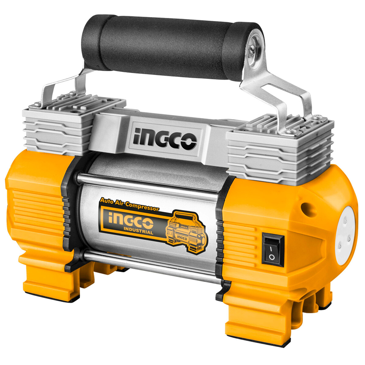 MINI COMPRESOR AUTO 12 VOLT 18AMP USO RUDO INGCO AAC2508 120PSI (10BAR) 