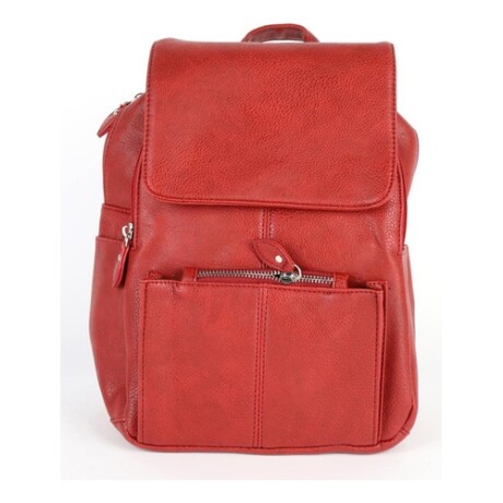 Mochila Canva Con Tapa Y Doble Cierre de cuero sintético Rojo