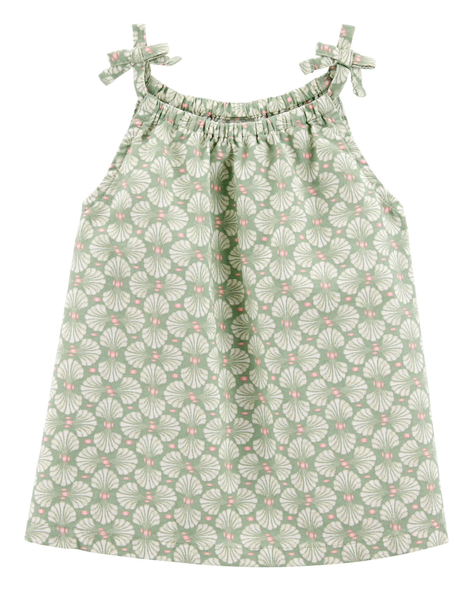 Musculosa de algodón, diseño floral Sin color