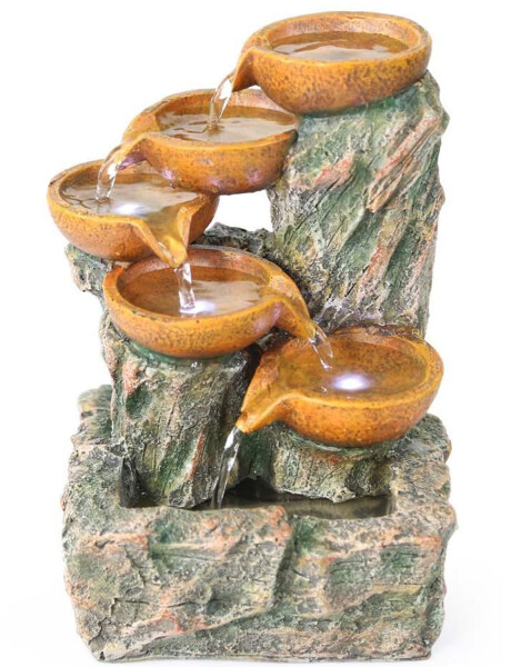 Fuente de agua en cerámica diseño cascada vasijas 17cm x 15cm x 24cm Fuente de agua en cerámica diseño cascada vasijas 17cm x 15cm x 24cm