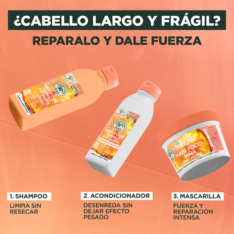 Acondicionador Fructis Hair Food Piña 300 Ml. Acondicionador Fructis Hair Food Piña 300 Ml.