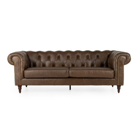 Sofá Chesterfield Turín - Cuero Básico - 3 cuerpos 456 (Walnut)