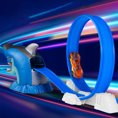 Pista De Autos Doble Loop Lanzador Tiburón Dinosaurio tiburon