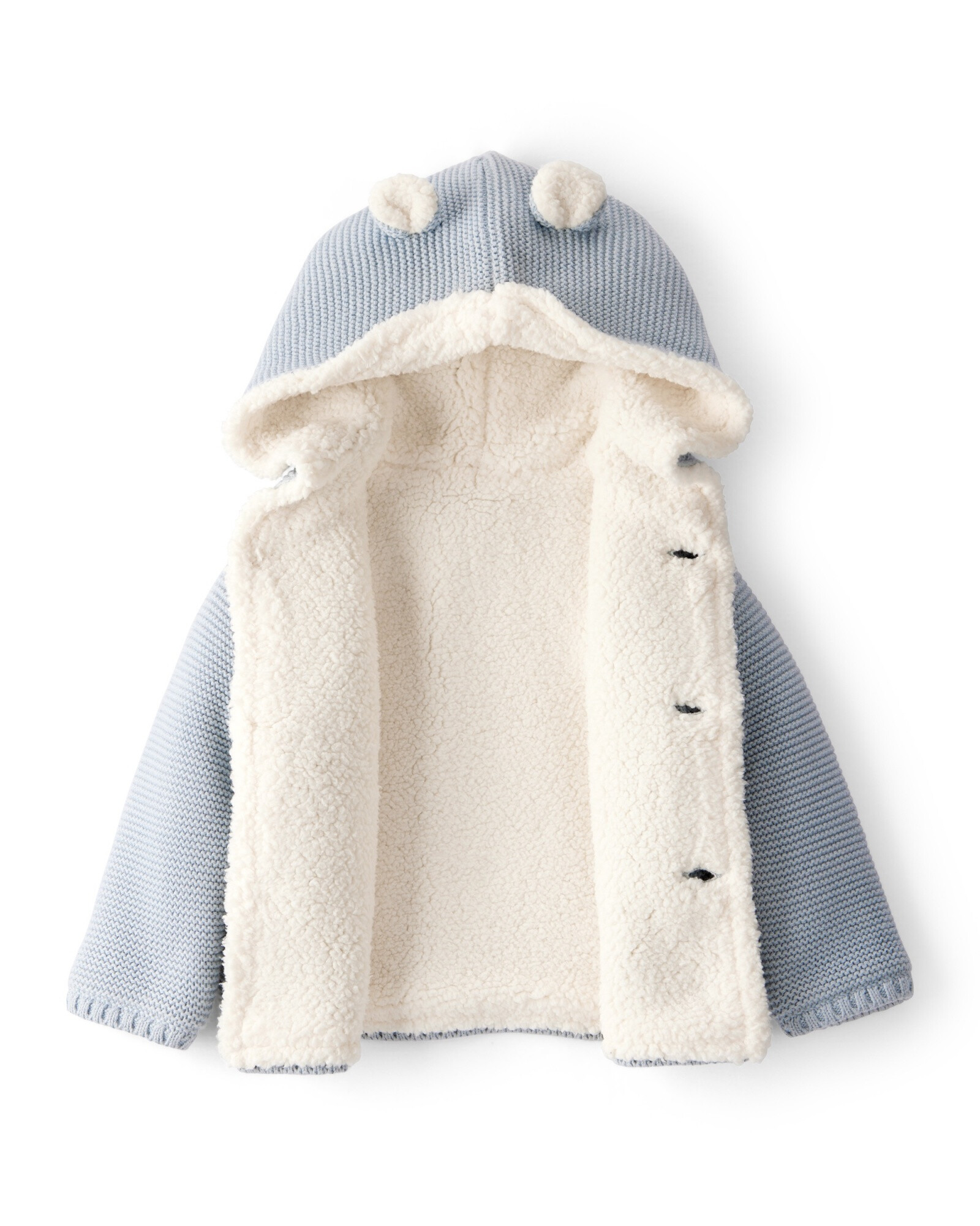 Saco de algodón, con forro de sherpa, azul Saco de algodón, con forro de sherpa, azul