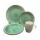 Juego Vajilla Cerámica 16P Platos Llanos Hondos Tazas 385ml Verde