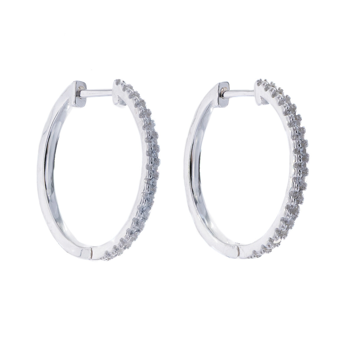 Par de aros de plata 925 con circonias. 