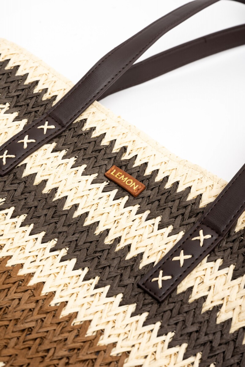 Bolso Trenzado Rayado Chocolate