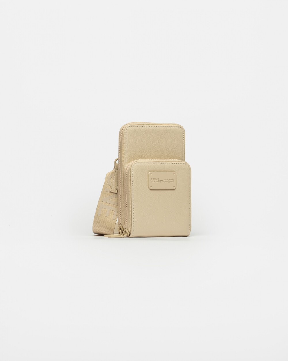 Porta Celular Penny en Efecto Cuero Zaffiano Metalizado