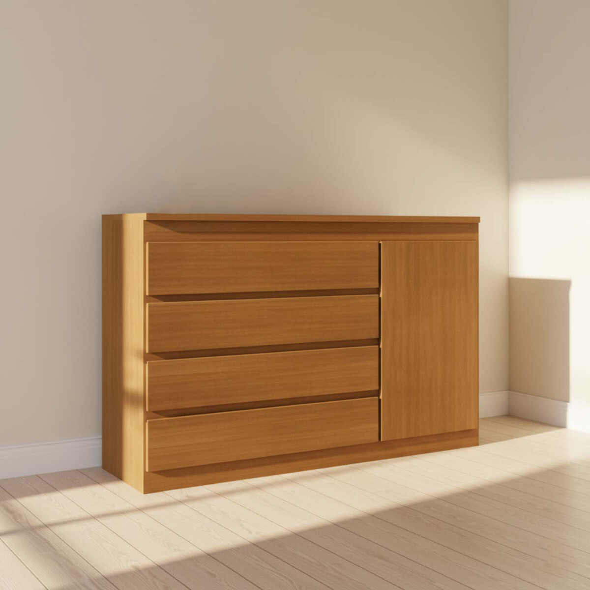 CÓMODA CAJONERA - MDF NATURAL-BEIGE ZAPATERA SOUTH 